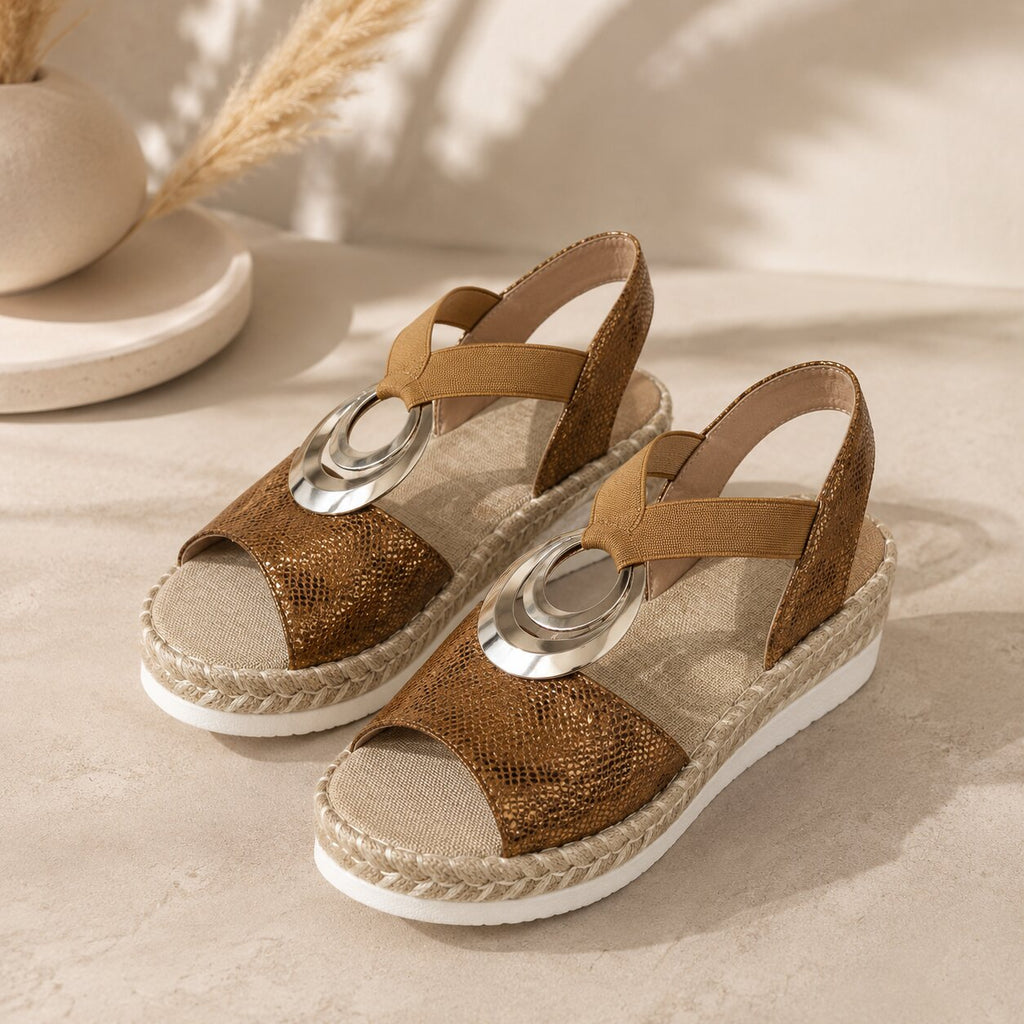 Emilia Orthopädische Keilsandalen Damen Bequem Plateau