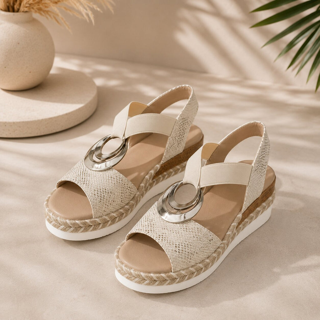 Emilia Orthopädische Keilsandalen Damen Bequem Plateau