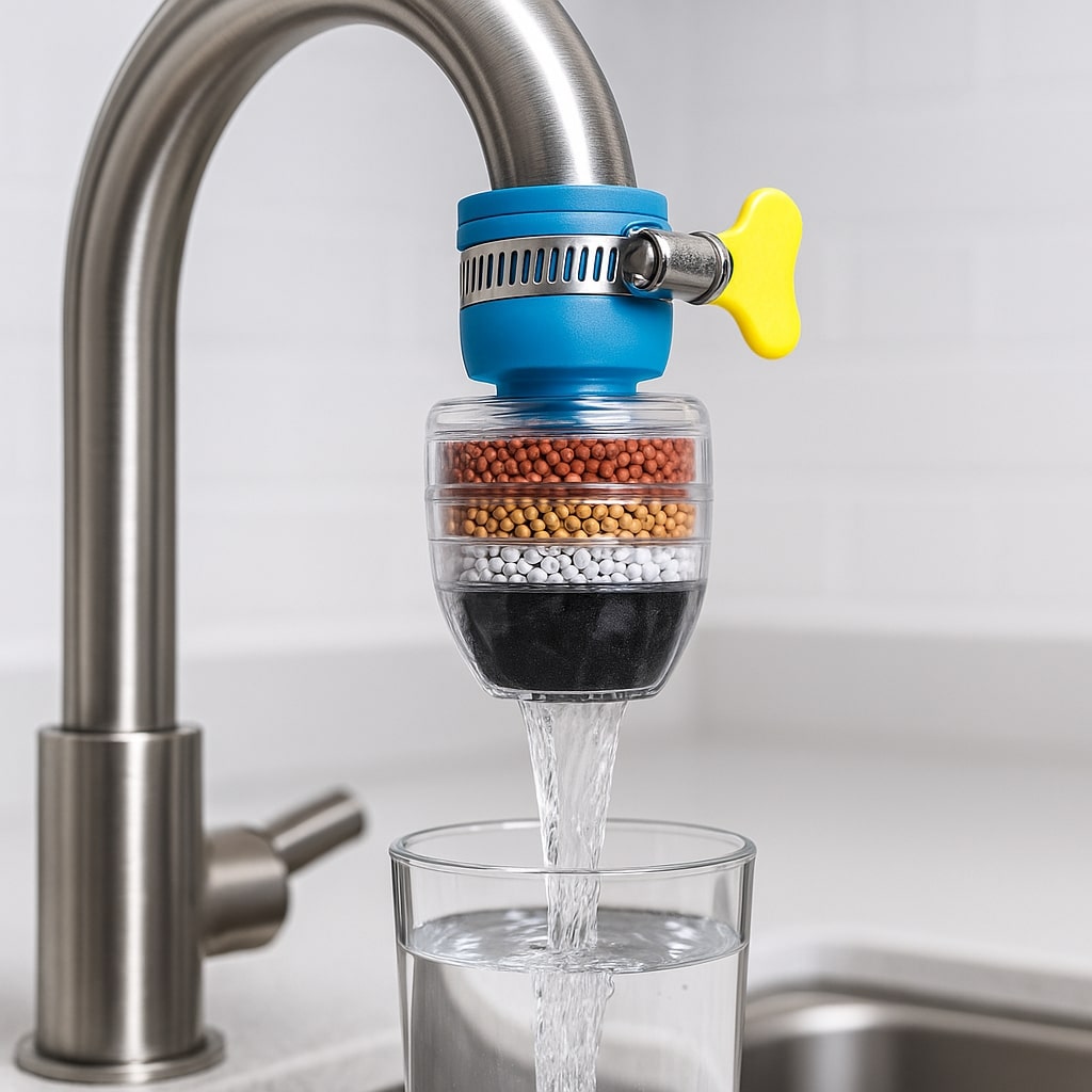 Wasserfilter für Wasserhahn am Hausanschluss | Trinkwasserfilter für sauberes Wasser | PureFlow