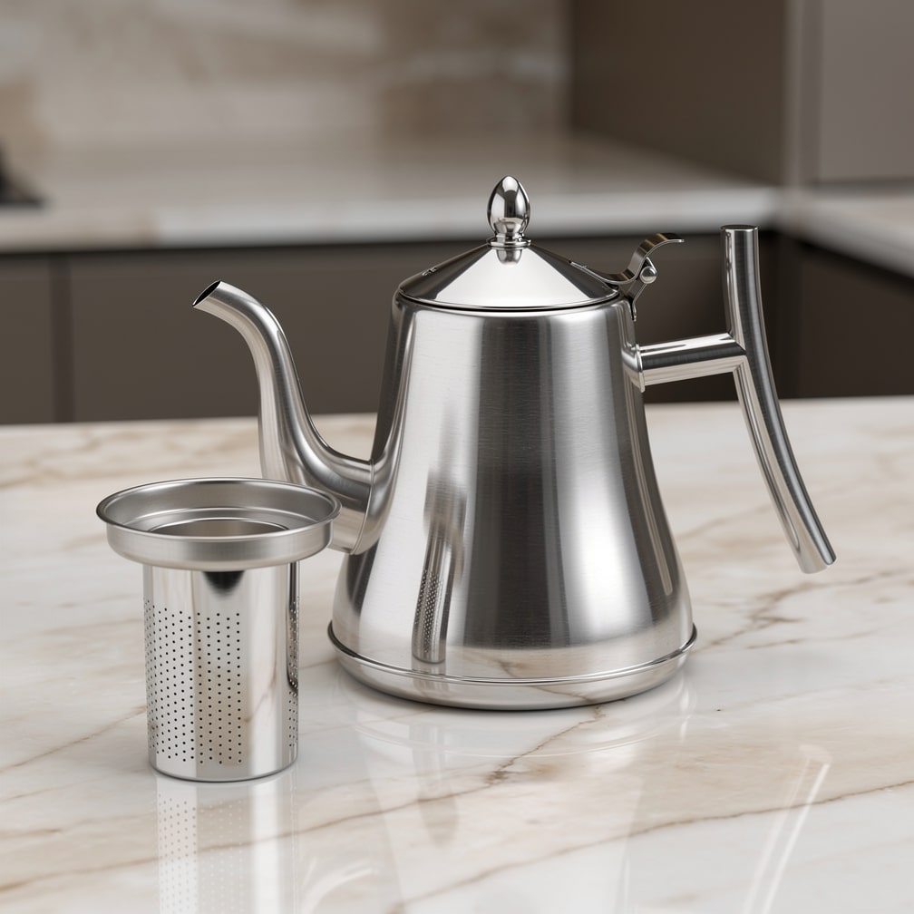 Wasserkocher mit Filter aus Edelstahl | Wasserkessel mit Sieb | Teekocher | Stahlia