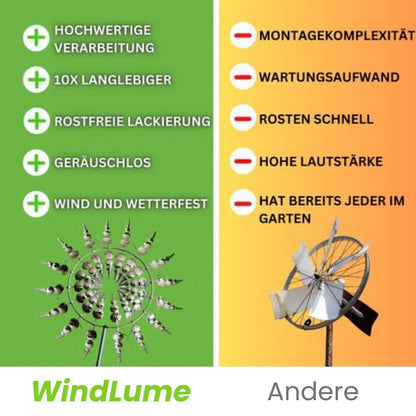 Windspiel für Garten | Windmühle aus Metall | WindLume