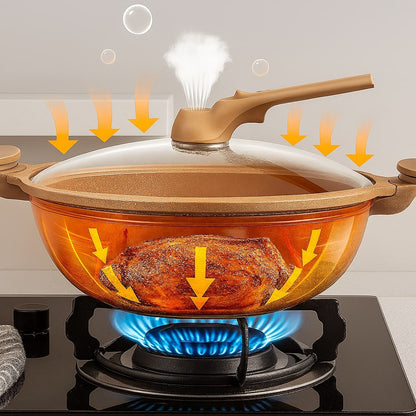 Wokpfanne für Induktion | Beschichtete Pfanne für Braten, Sautieren, Dämpfen oder Frittieren | WokMeister